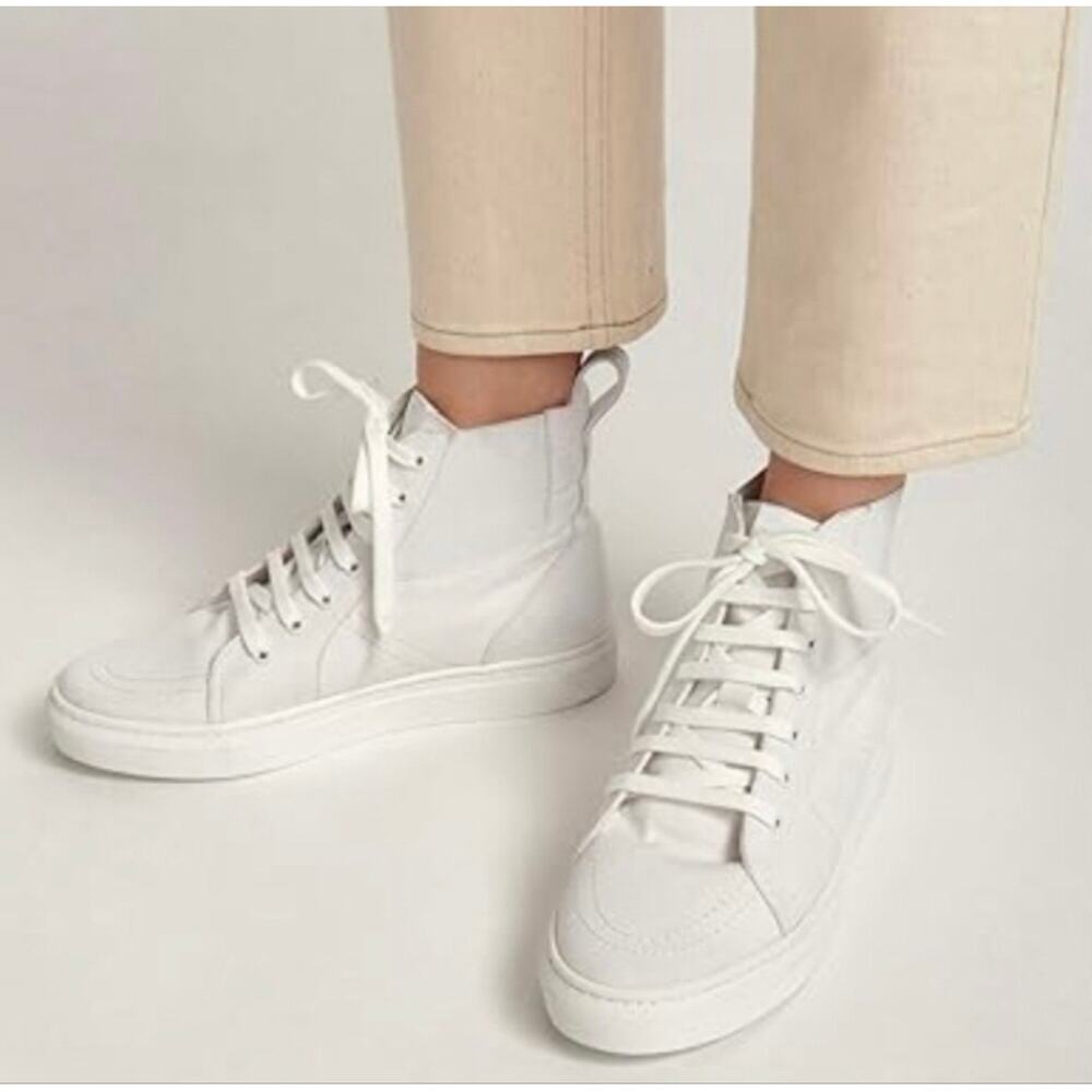 Thakoon White Pull On High Top Sneakers Shoes Size 40
